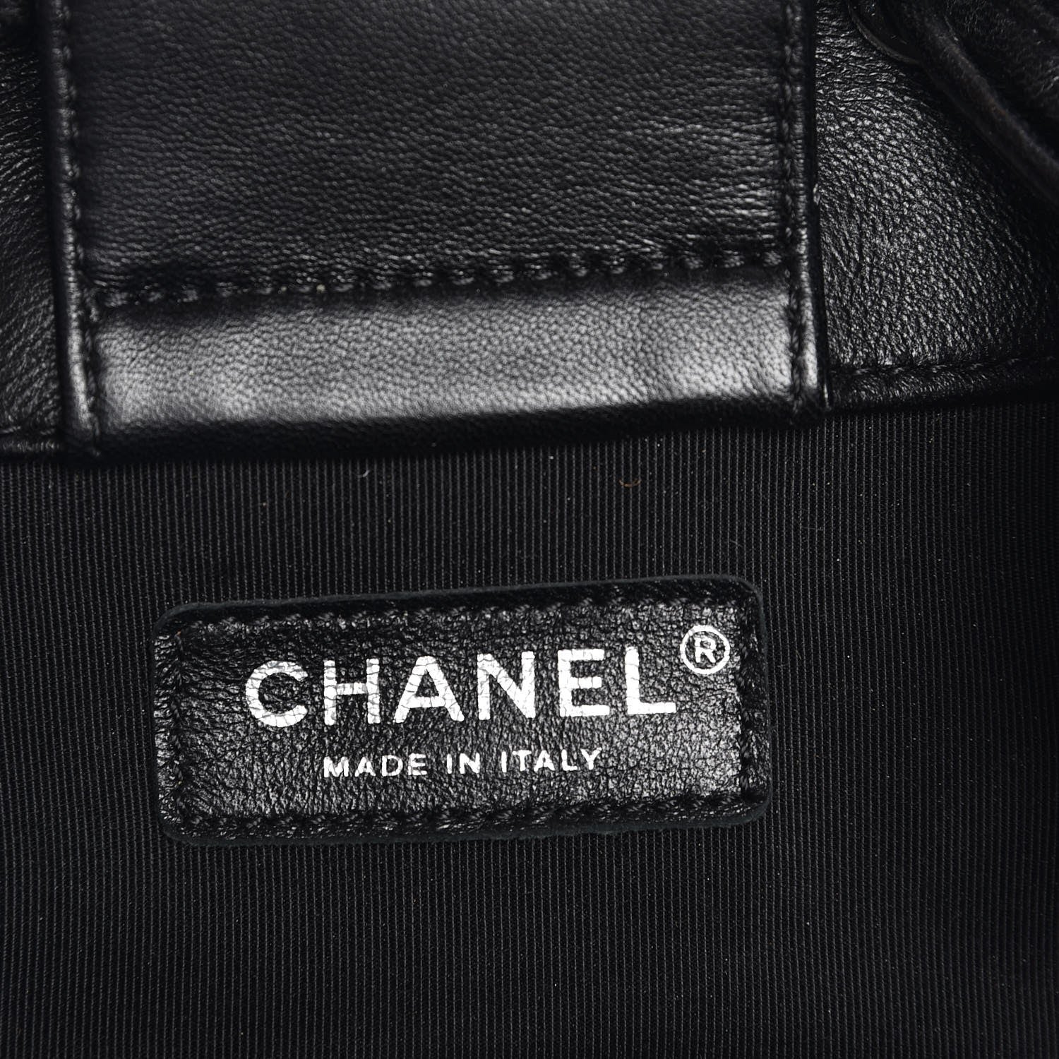 Chanel Calfskin Quilted Drawstring Sac Cordon Bag Black 6 of 8