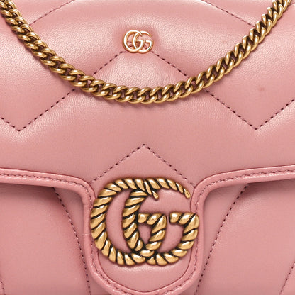 Gucci Calfskin Matelasse Double G Studs Mini Torchon GG Marmont Shoulder Bag Porcelain Rose 9 of 12