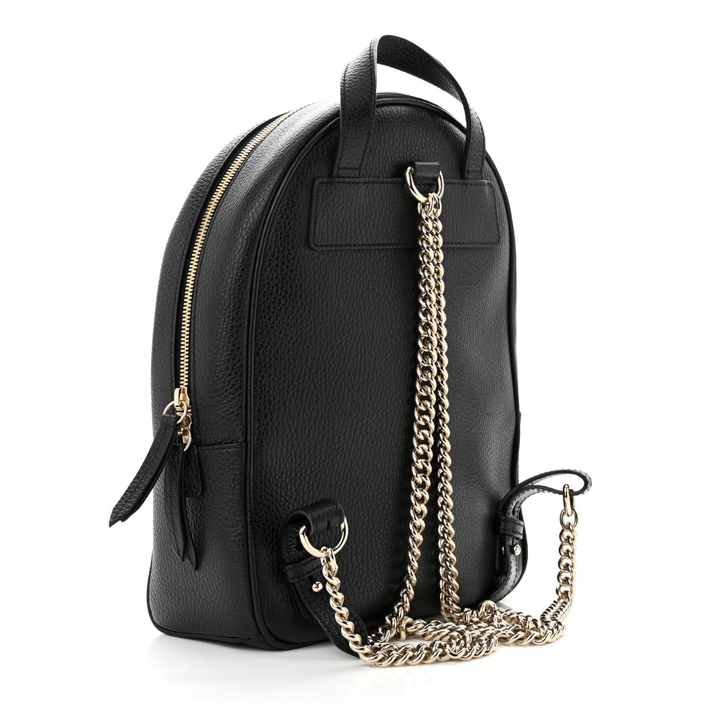 Pebbled Calfskin Soho Chain Backpack Black