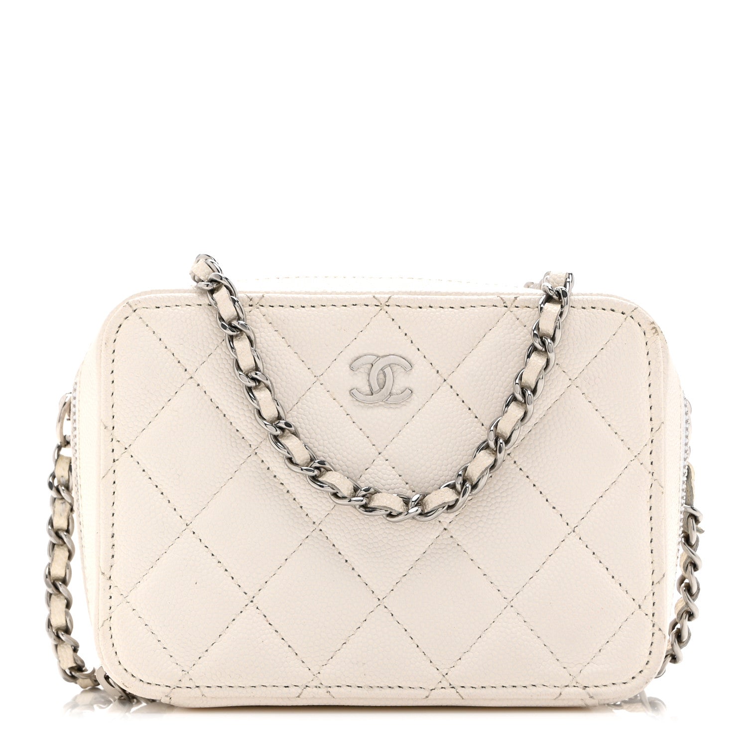 Chanel Caviar Quilted Camera Bag White 1 of 14