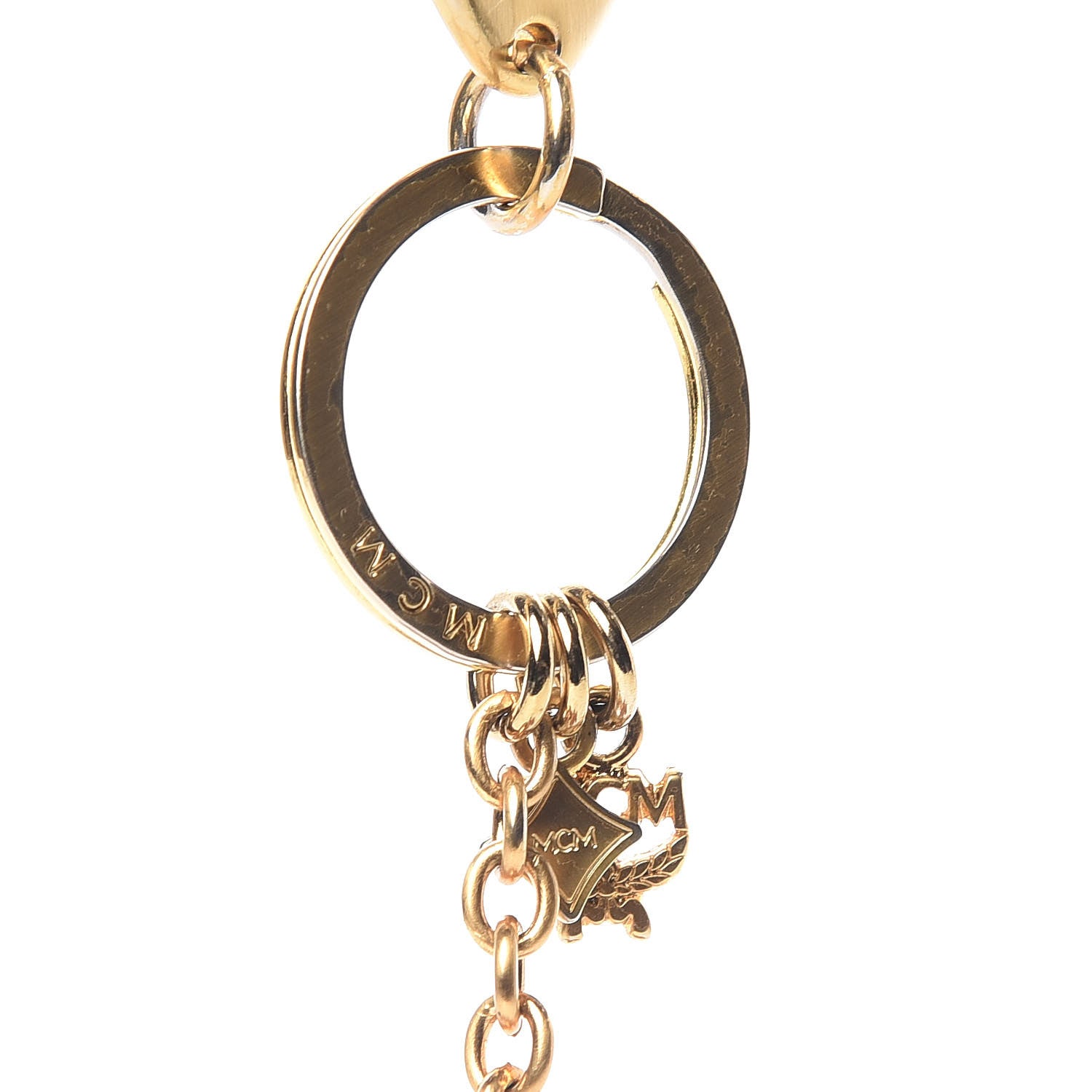 MCM Visetos Rabbit Key Ring Bag Charm Cognac 3 of 5