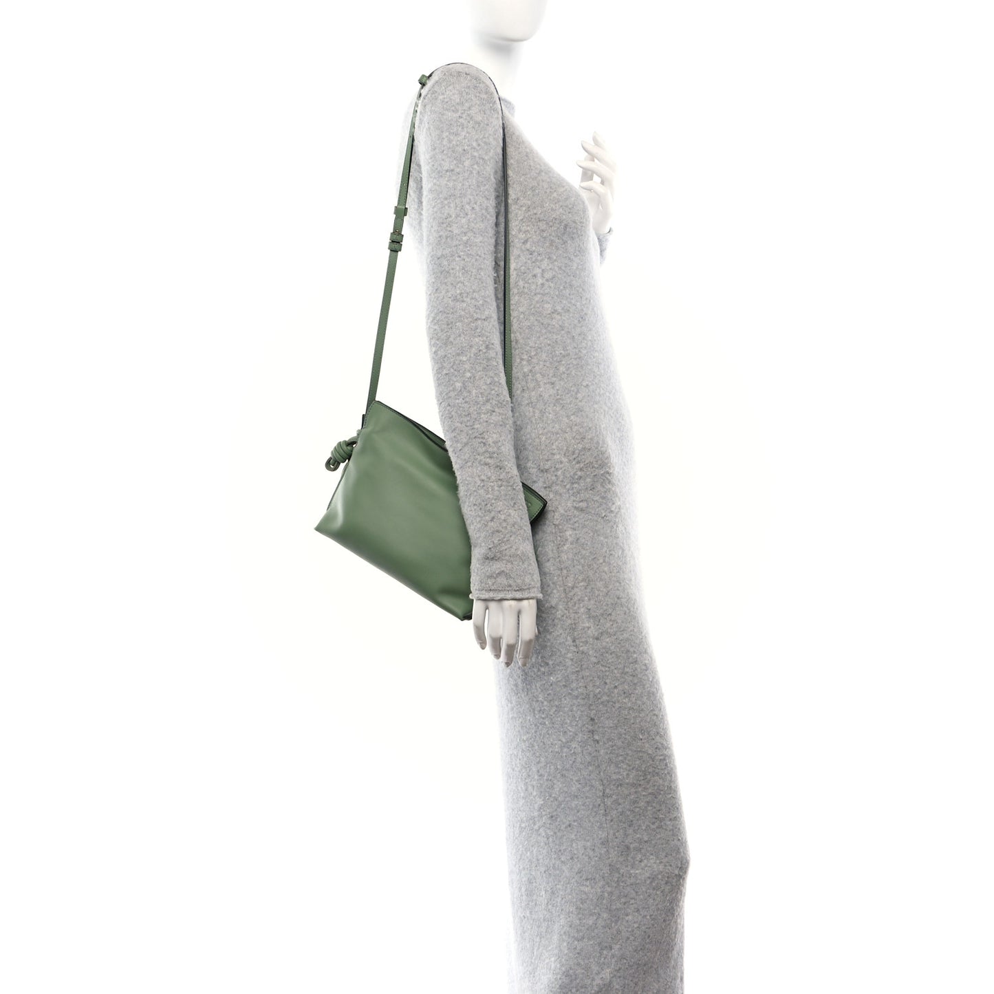 Calfskin Mini Flamenco Knot Clutch Rosemary