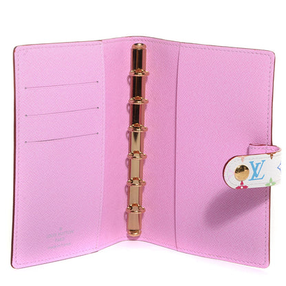 Louis Vuitton Monogram Multicolor Small Ring Agenda Cover White Litchi 6 of 8