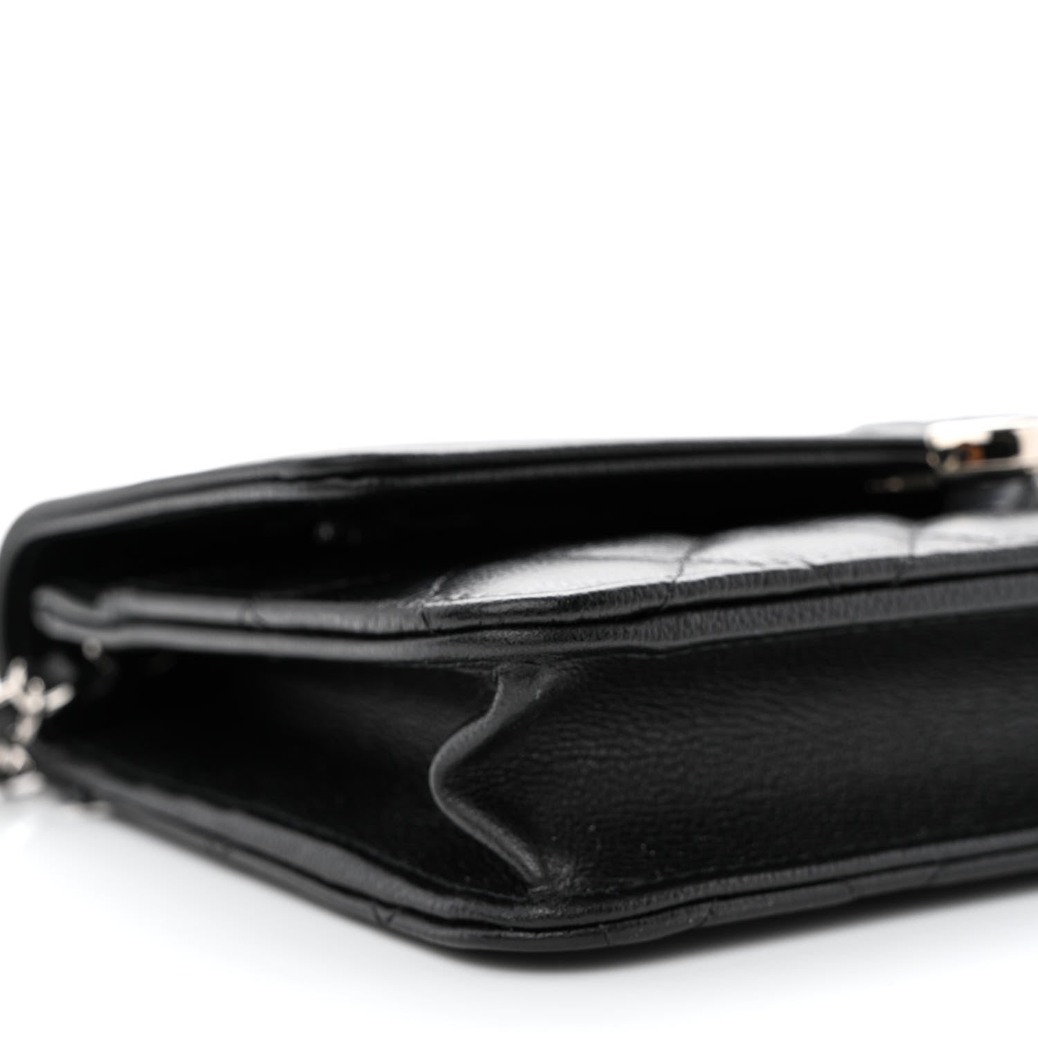 Chanel Grained Calfskin Quilted CC Box Wallet On Chain WOC Black 10 of 13