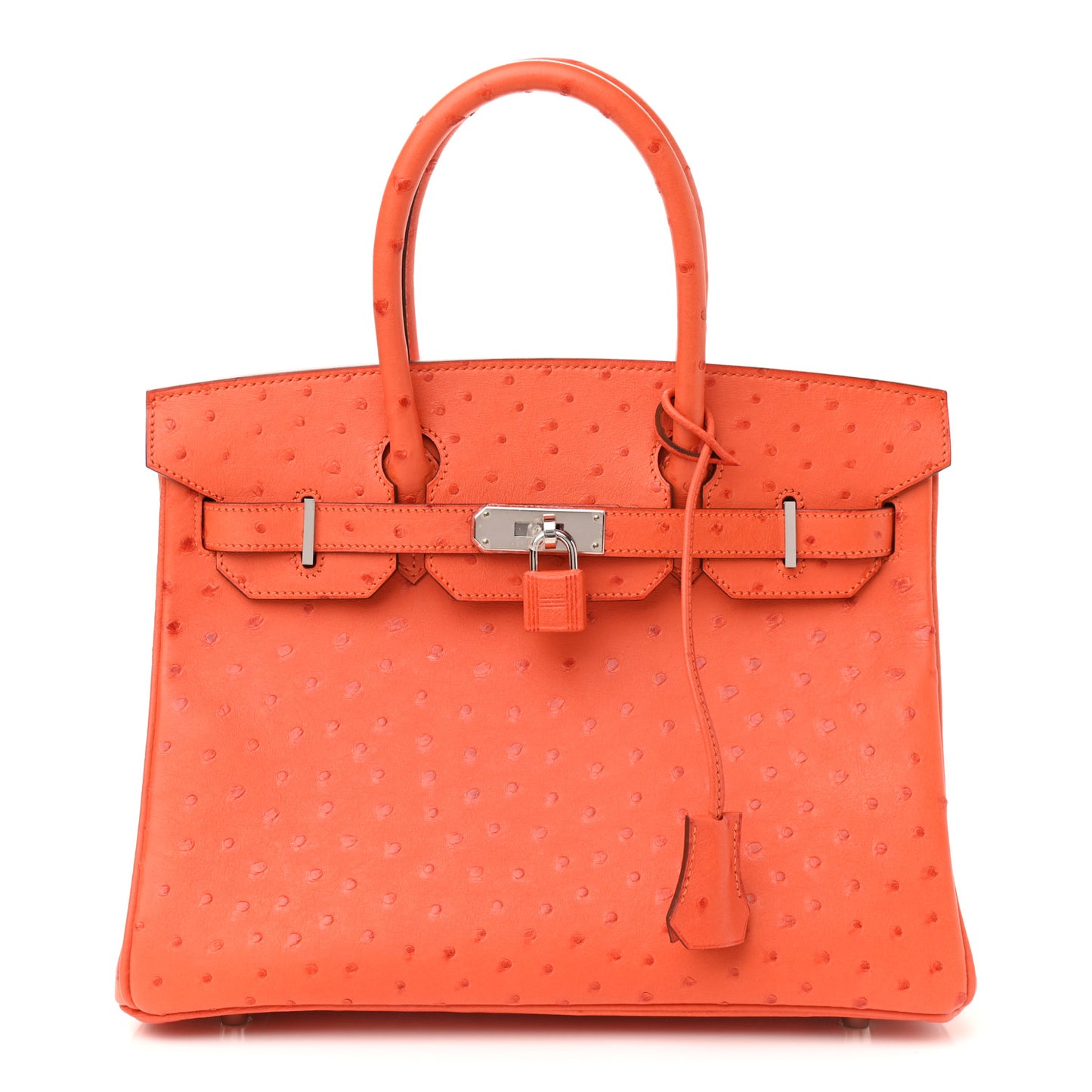 Ostrich Birkin 30 Tangerine