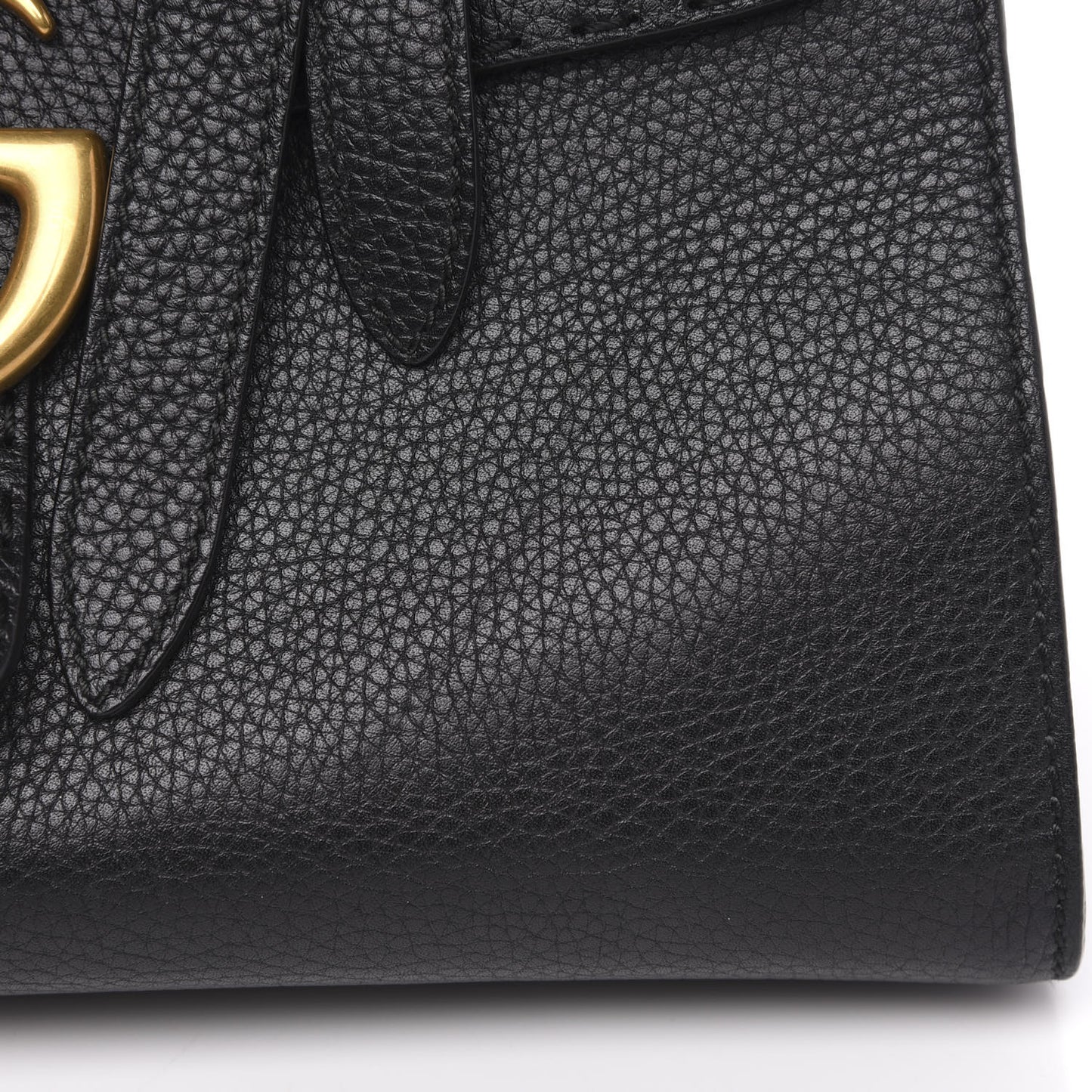 Calfskin Small GG Marmont Top Handle Bag Black