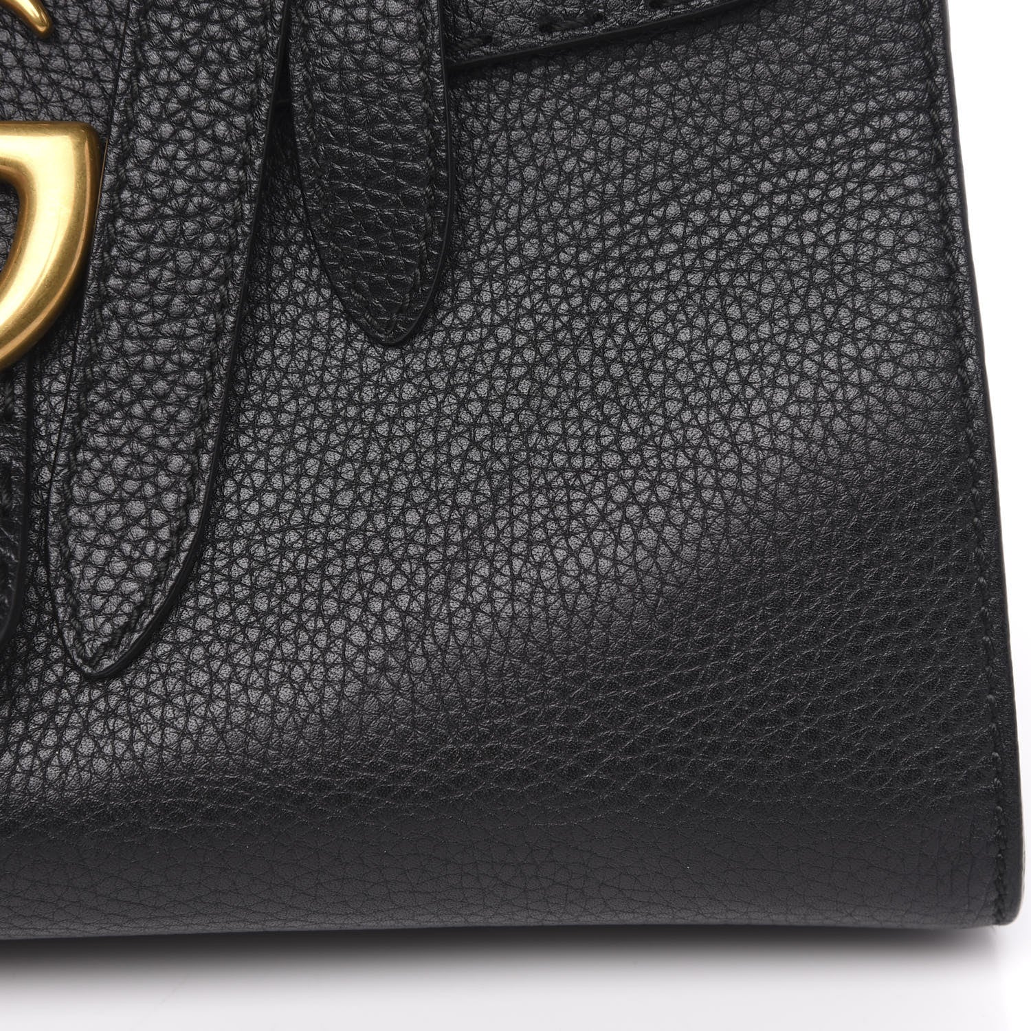 Gucci Calfskin Small GG Marmont Top Handle Bag Black 10 of 10