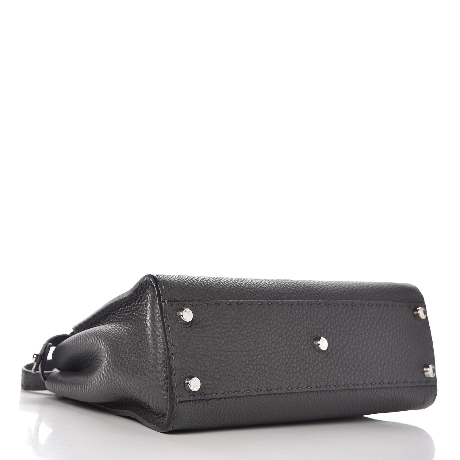 Fendi Cuoio Romano Selleria Bi-Color Medium Peekaboo Iconic Satchel Asfalto Latte 5 of 9