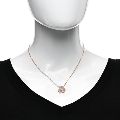 Van Cleef & Arpels 18K Rose Gold Diamond Pink Sapphire Small Frivole Pendant Necklace 2 of 6
