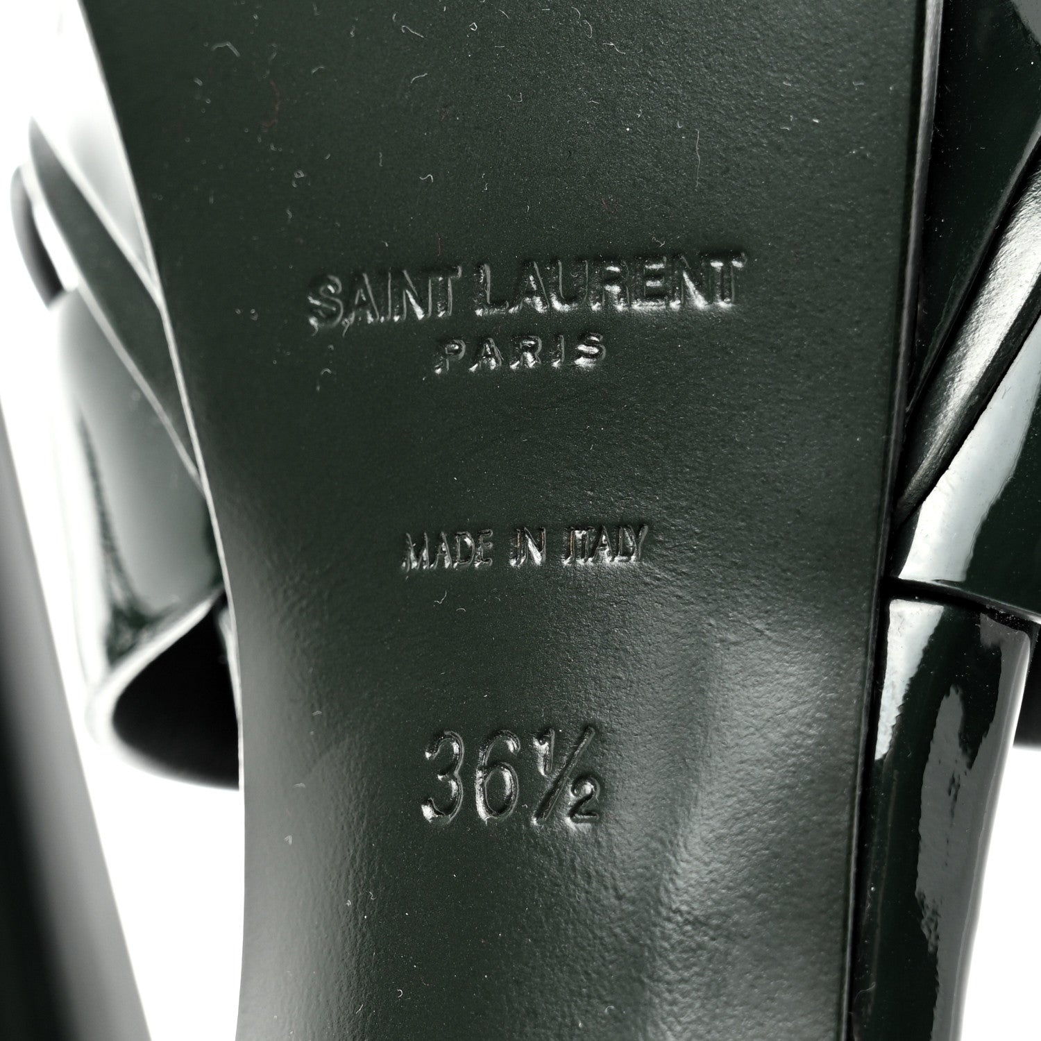 Saint Laurent Patent Tribute 105 Platform Sandals 36.5 Green 8 of 8