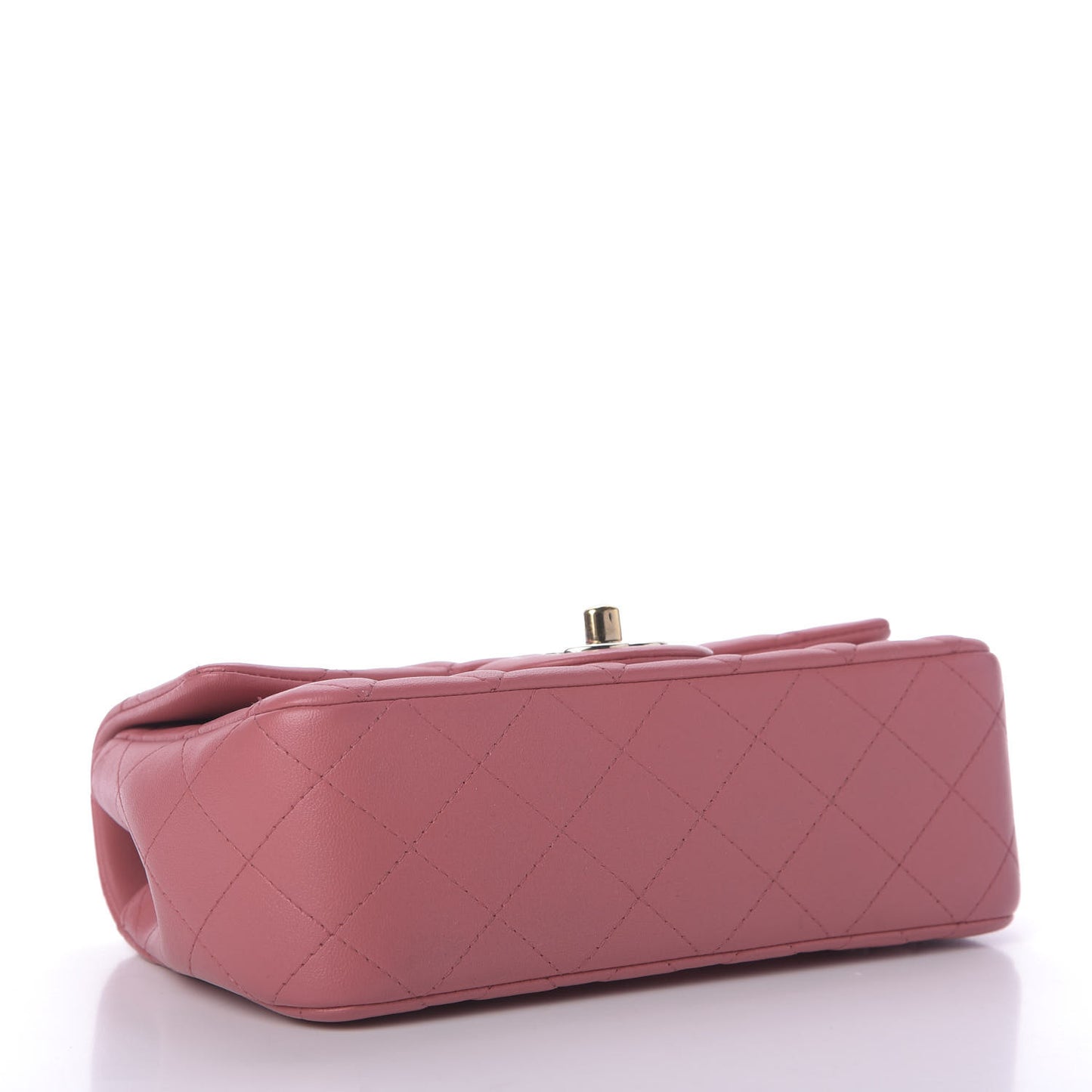 Lambskin Quilted Valentine Charms Mini Rectangular Flap Pink