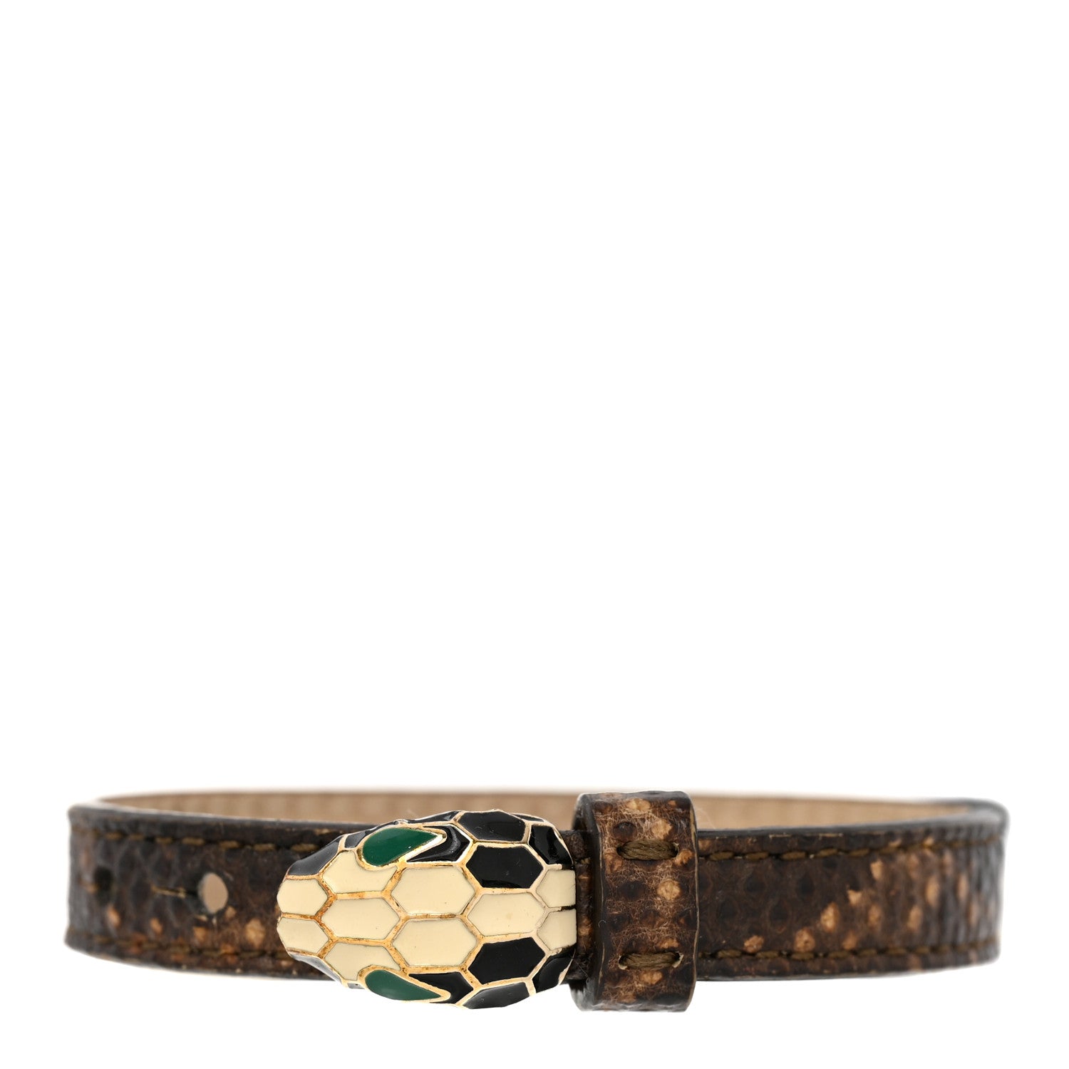 Bulgari Karung Snakeskin Serpenti Forever Bracelet Brown 1 of 6