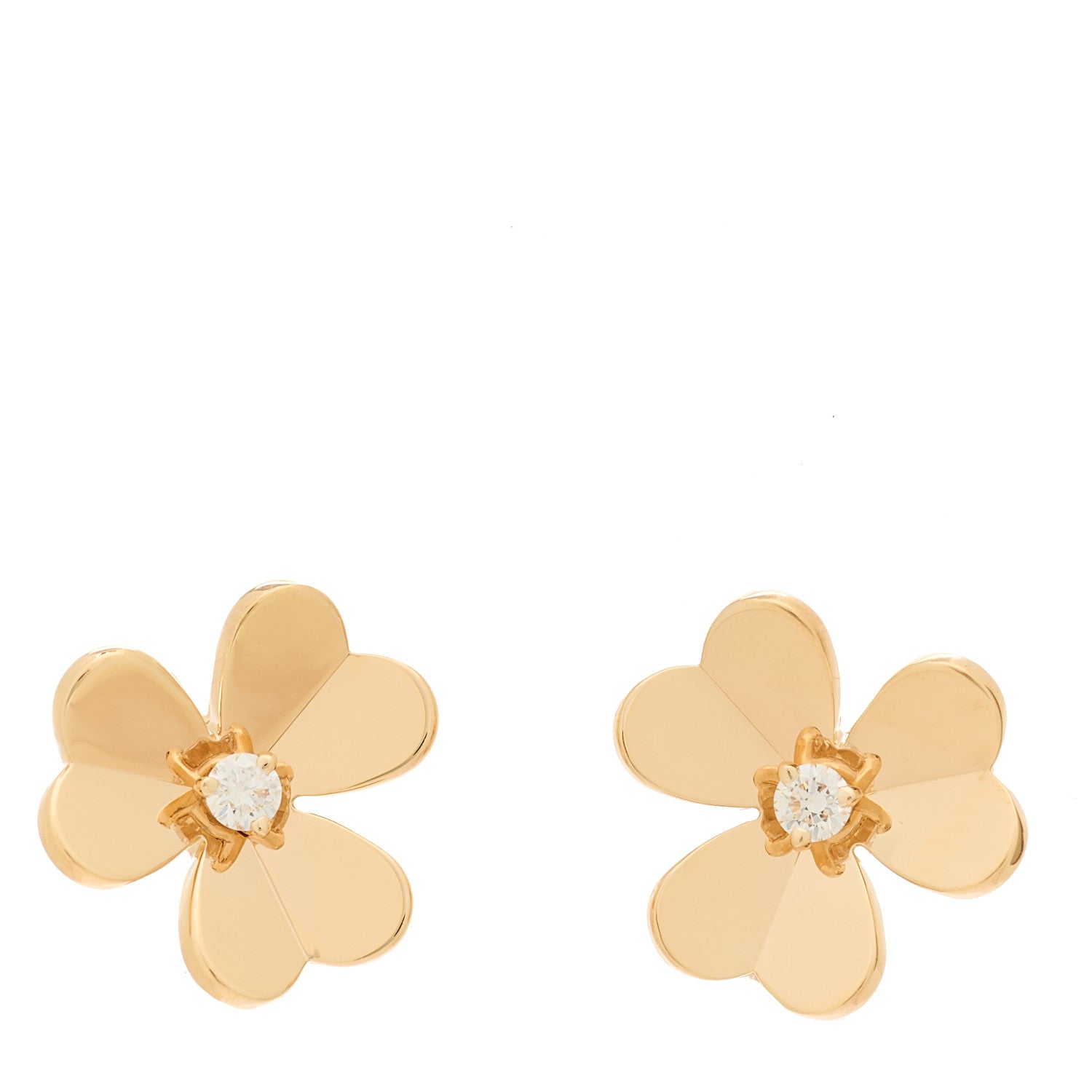 Van Cleef & Arpels 18K Rose Gold Diamond Small Frivole Earrings 1 of 5