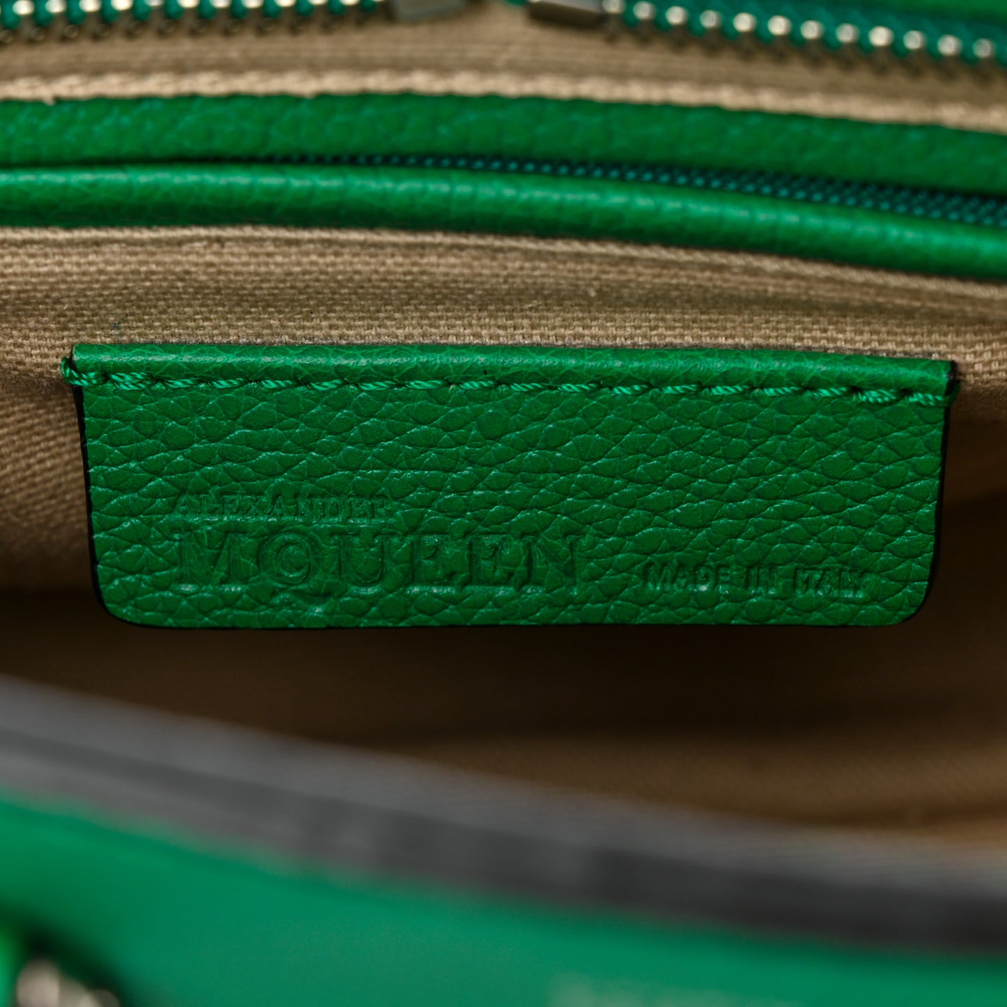 Pebbled Calfskin Mini Padlock Tote Emerald