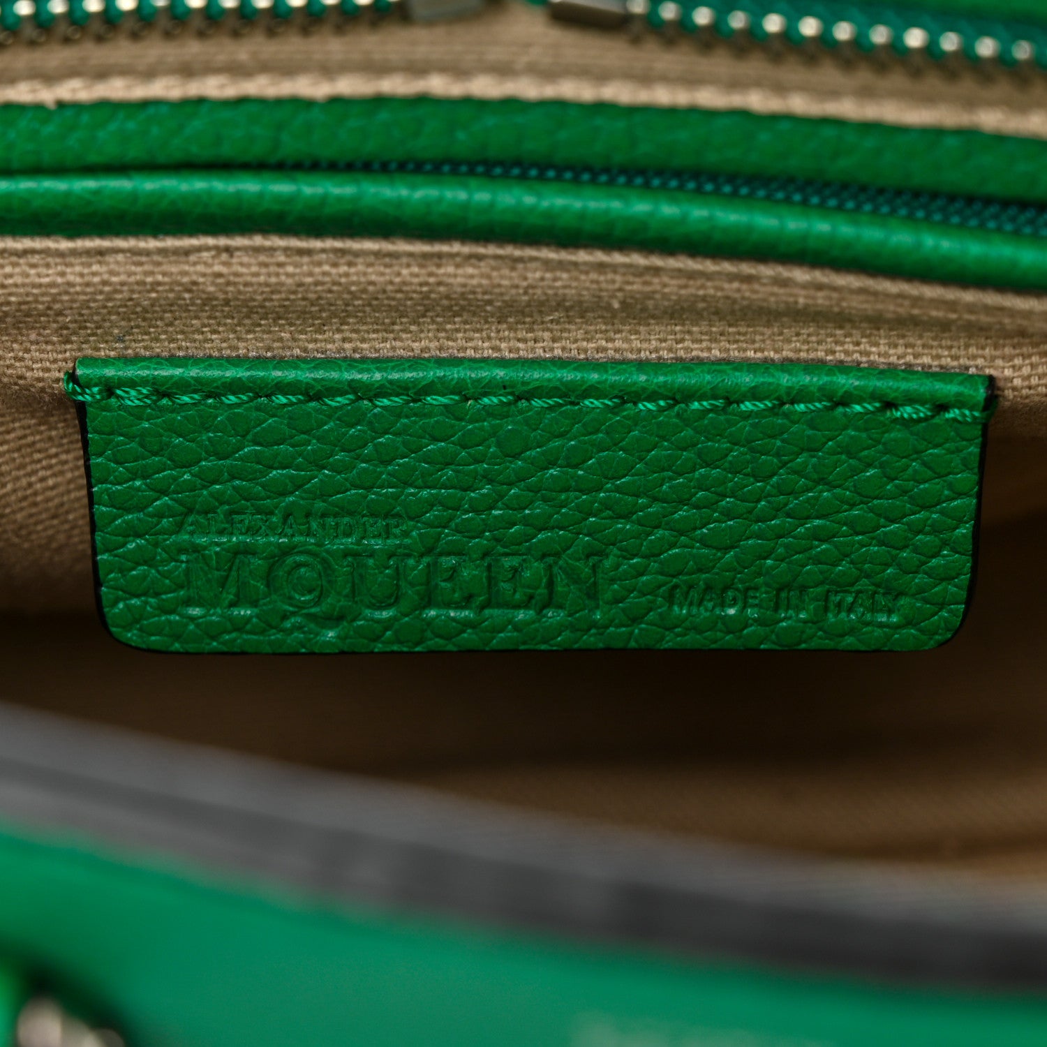 Alexander McQueen Pebbled Calfskin Mini Padlock Tote Emerald 6 of 15