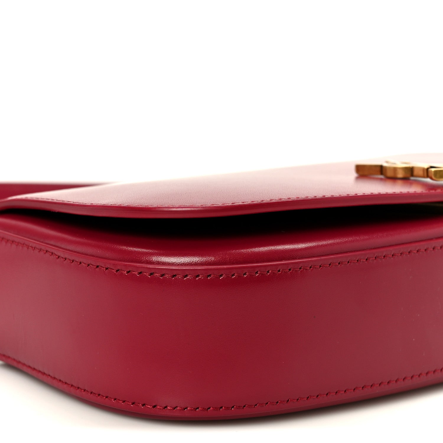 Saint Laurent Box Calfskin Mini Voltaire Shoulder Bag Burgundy