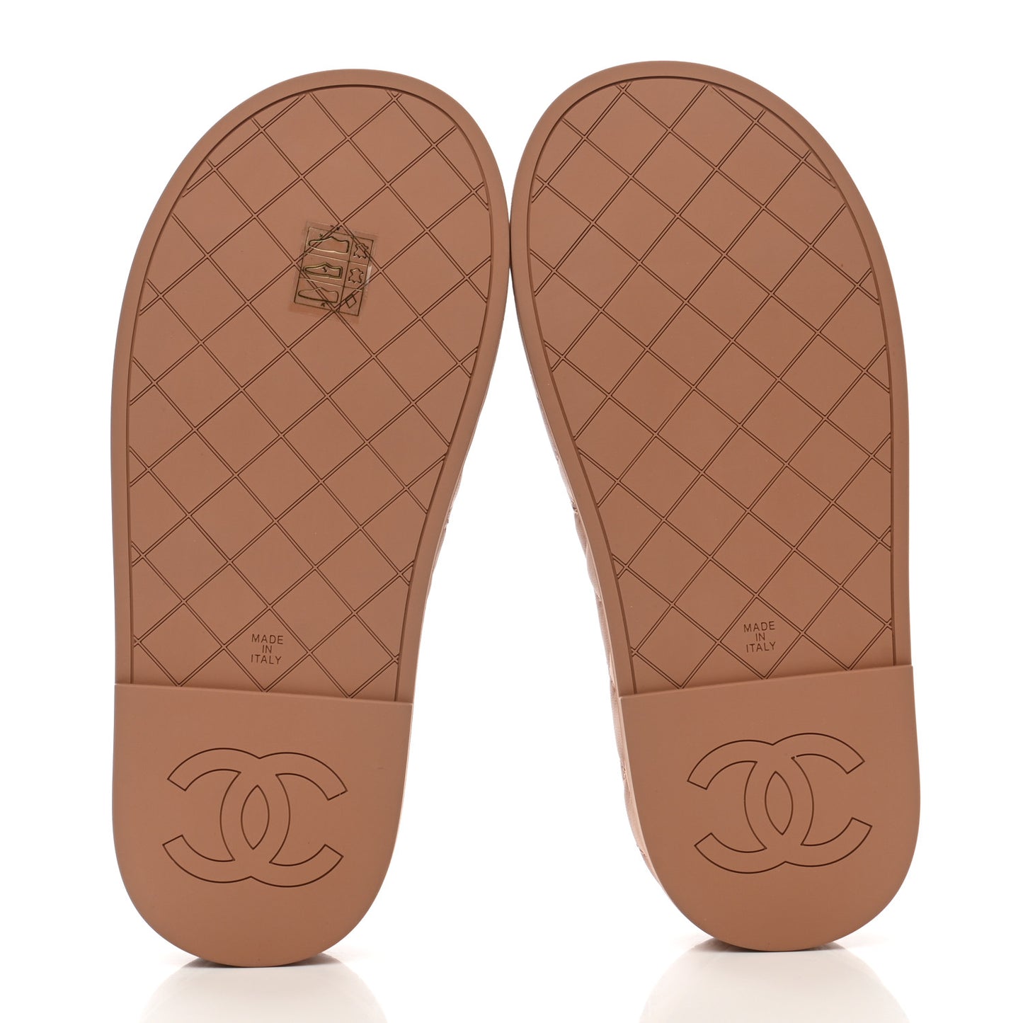 Lambskin Quilted CC Mules Sandals 36 Brown