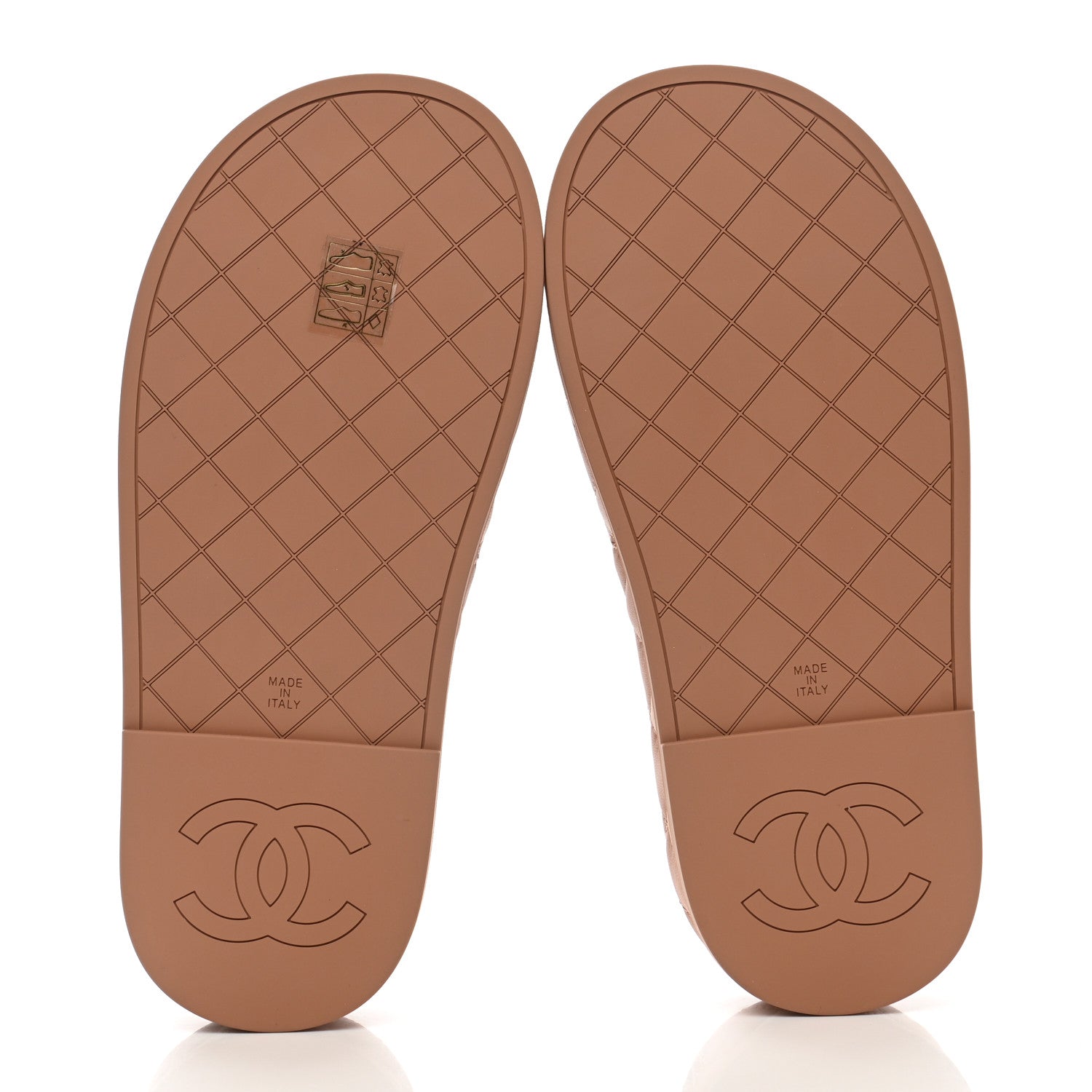 Chanel Lambskin Quilted CC Mules Sandals 36 Brown 5 of 9