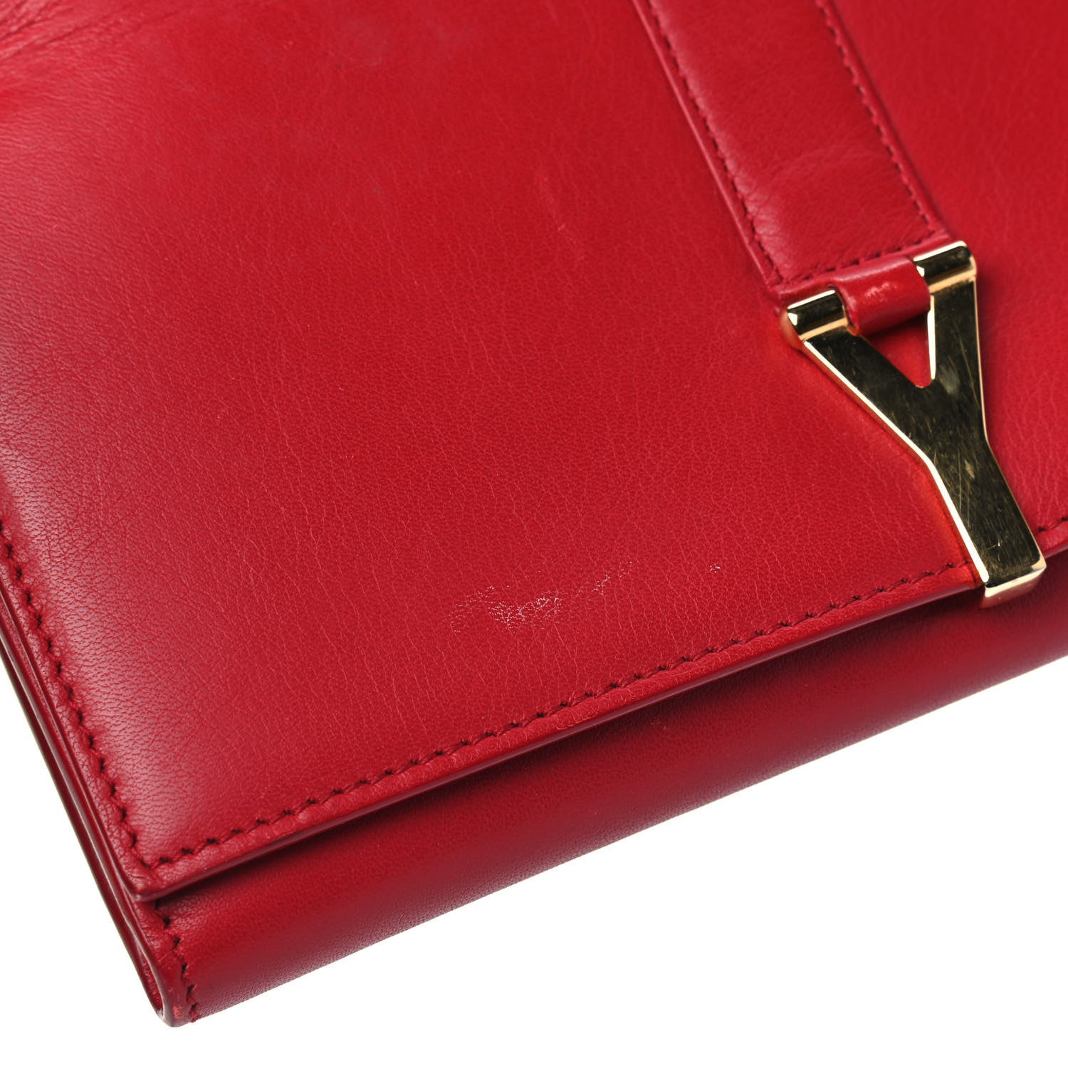Saint Laurent Calfskin Classic Y Ligne Wallet Red 10 of 10