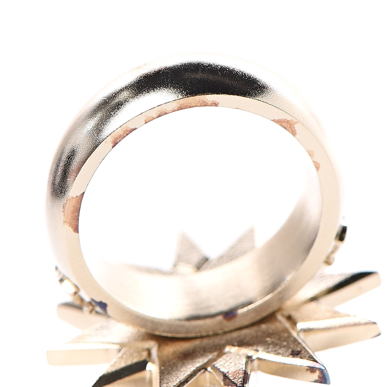 Chanel Crystal Pearl Star CC Ring 6.25 Gold 6 of 8