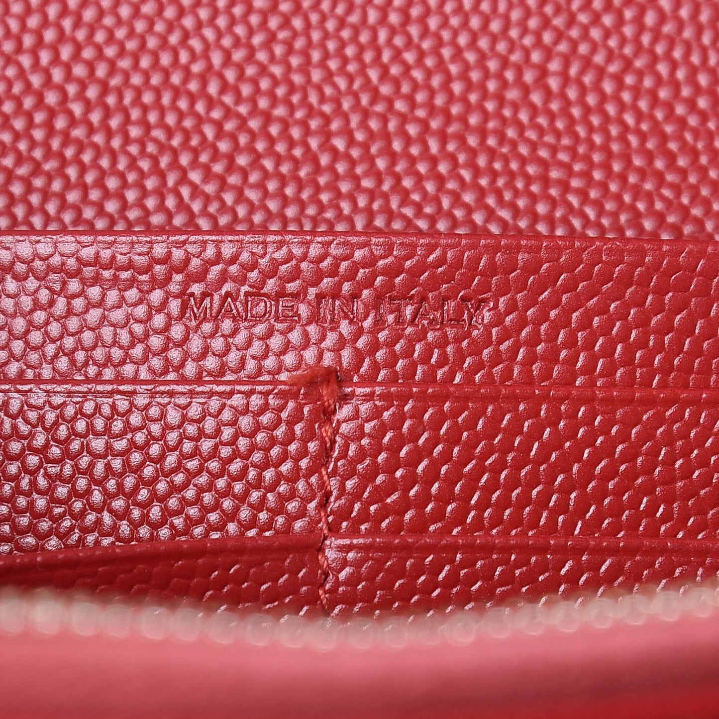 Grain De Poudre Matelasse Chevron Monogram Flap Wallet Red