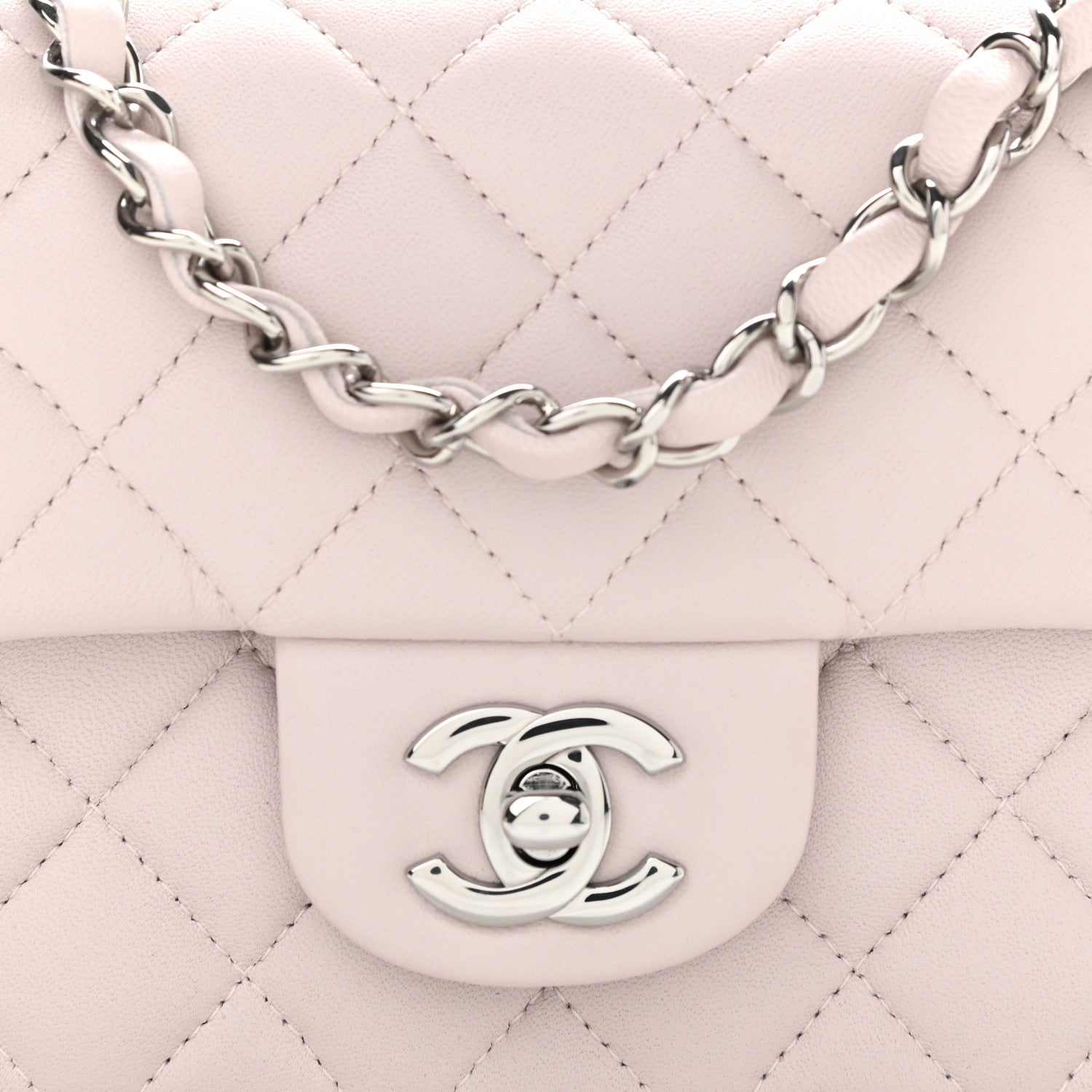 Chanel Lambskin Quilted Mini Rectangular Flap Light Purple 8 of 11