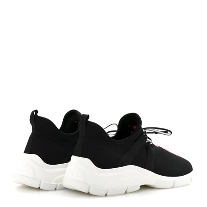 Prada Knit Fabric Logo Womens Sneakers 39 Black Pink 5 of 8