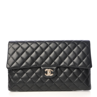 Chanel Lambskin Quilted Flap Clutch Black 1 of 8