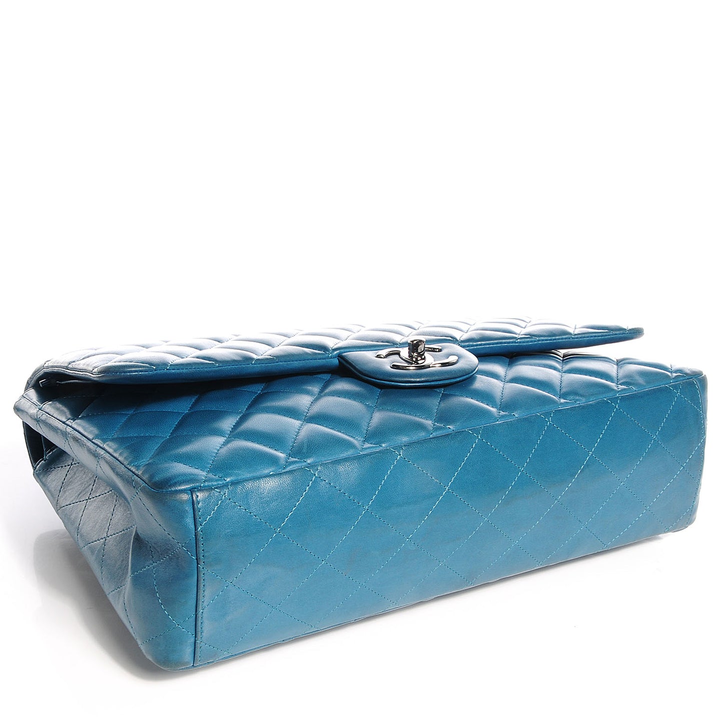 Lambskin Maxi Double Flap Turquoise