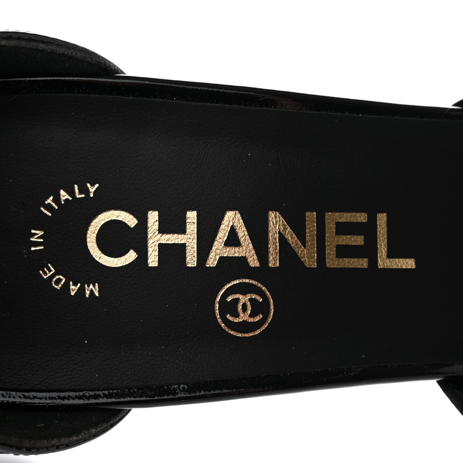 Chanel Patent Cap Toe Chain Ankle Strap Pumps 41.5 Black 7 of 11