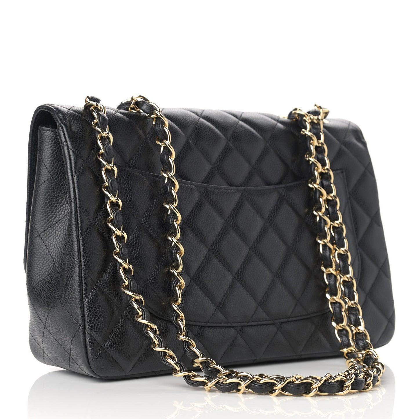 Caviar Quilted Jumbo Single Flap Black