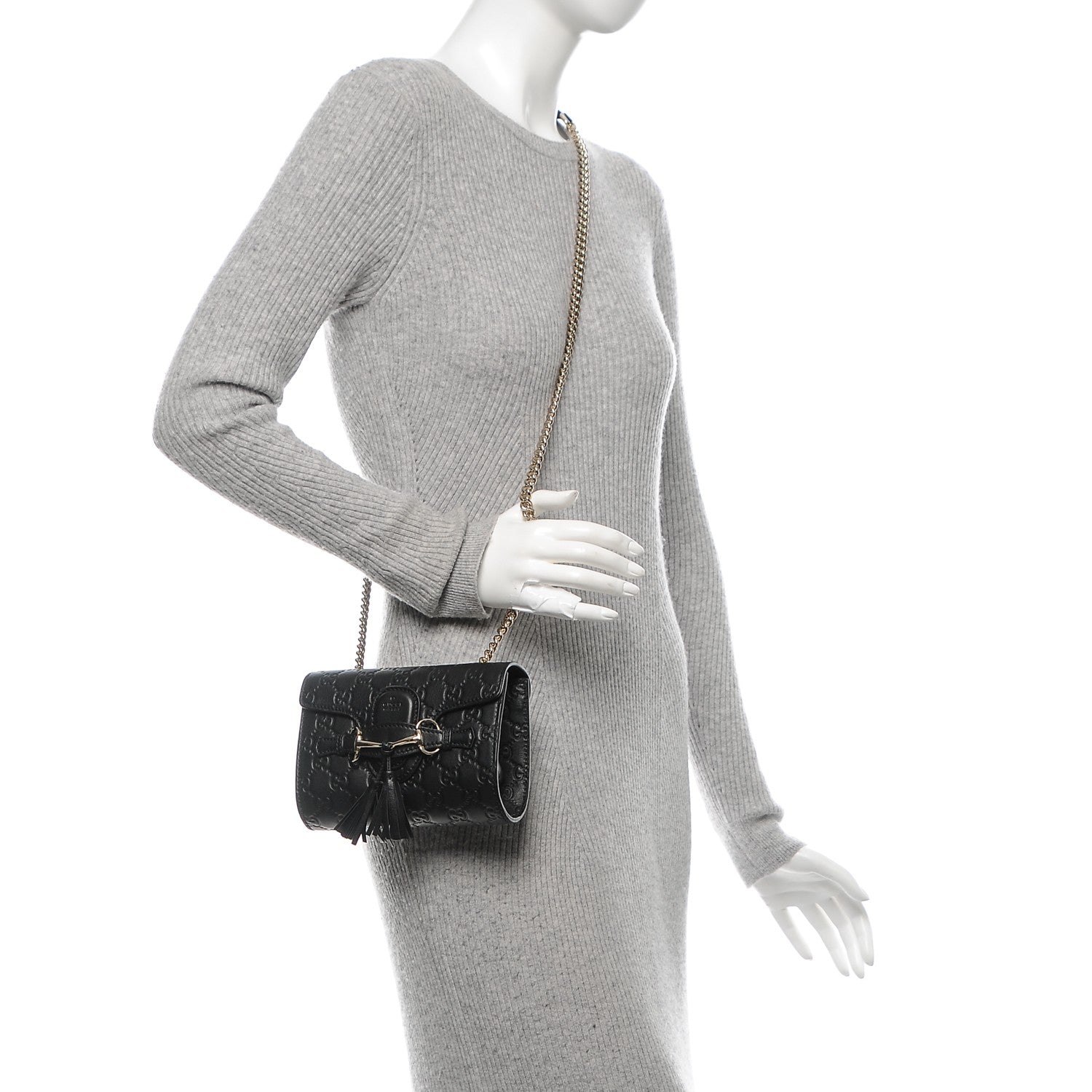 Gucci Guccissima Mini Emily Shoulder Bag Black 2 of 7