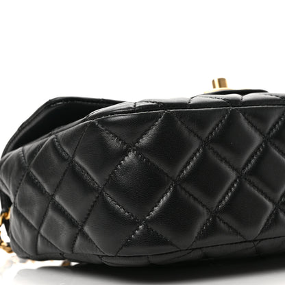 Chanel Lambskin Enamel Quilted Small Coco Hearts Flap Black 8 of 9