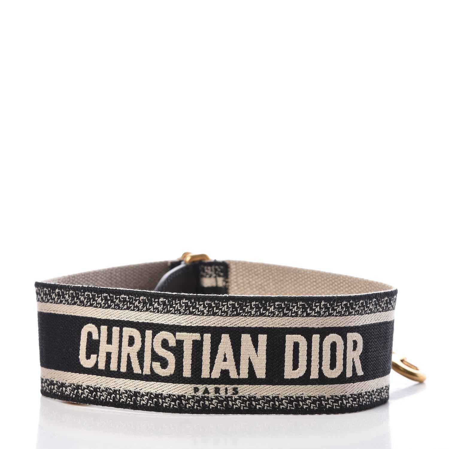 Christian Dior Canvas Embroidered Shoulder Strap Blue 2 of 3
