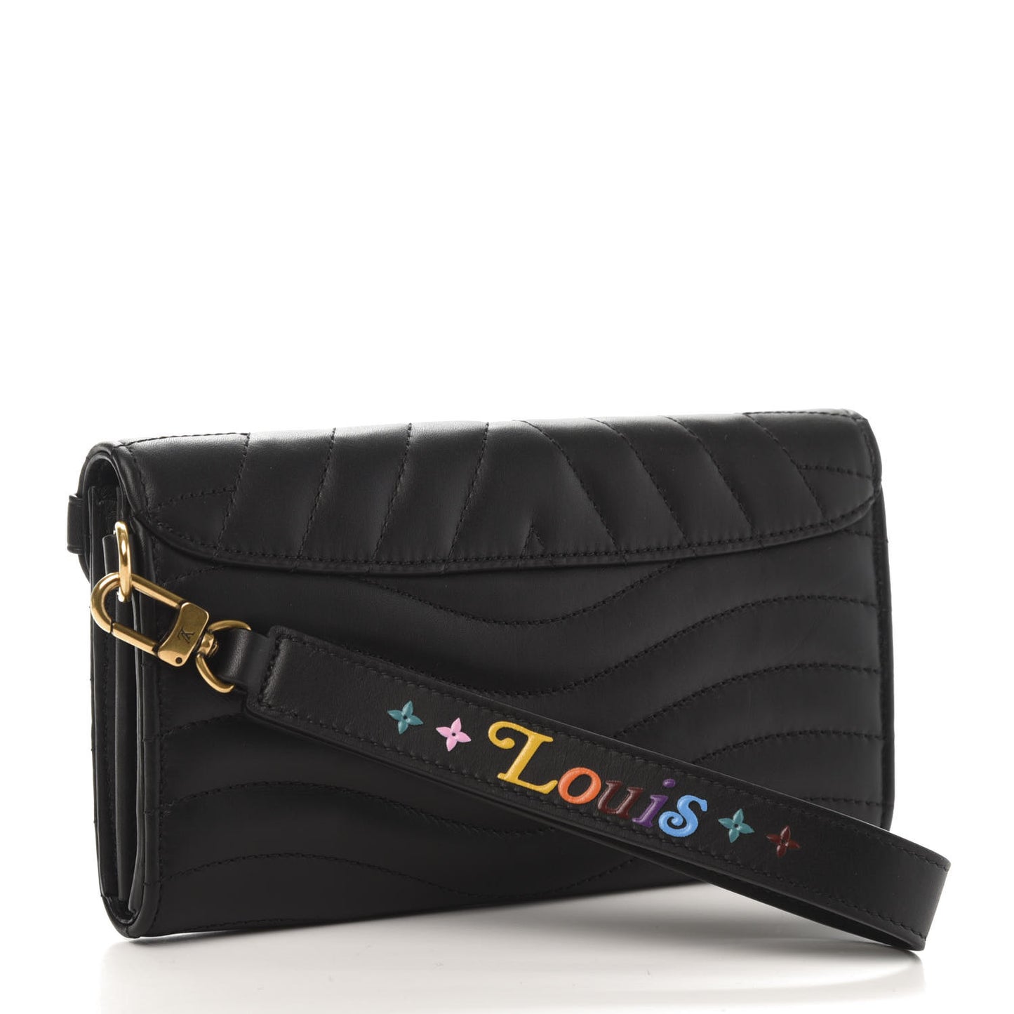 Calfskin Love Lock New Wave Long Wallet Black