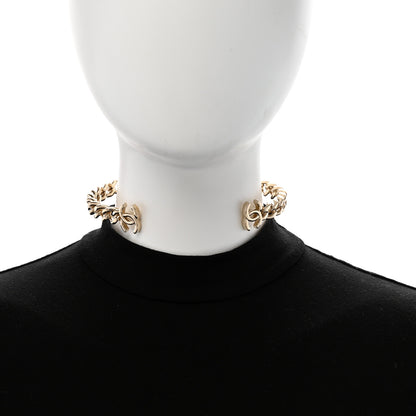 Chanel Metal CC Chain Link Choker Necklace S Gold 2 of 5