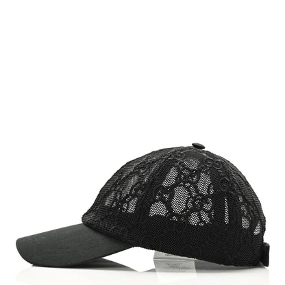 Gucci Mesh GG Monogram Shivali Baseball Hat S Black 3 of 8