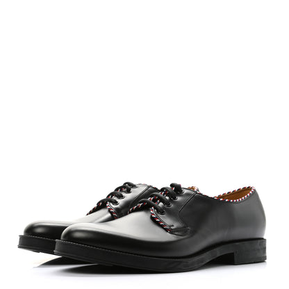Gucci Calfskin Embroidered Mens Lace Up Oxfords 11.5 Black 3 of 9
