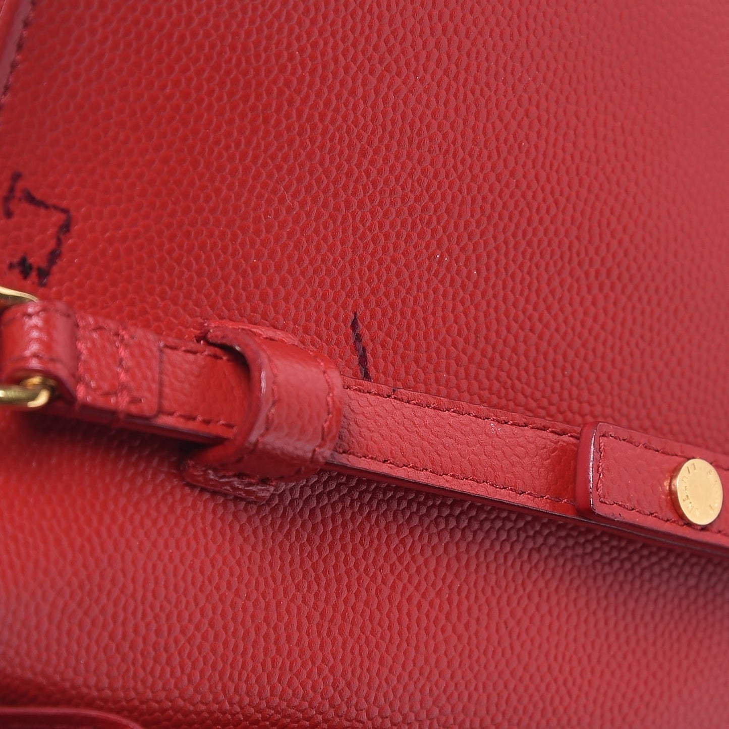 Grain De Poudre Matelasse Chevron Monogram Chain Wallet Red