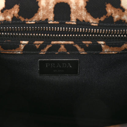 Prada Canapa Stampada Leopard Small Tote Avorio 6 of 9
