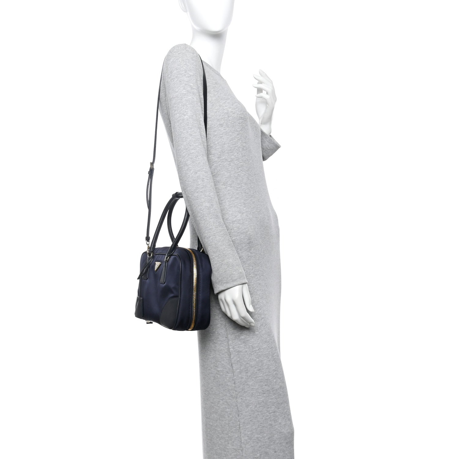 Prada Re-Nylon Saffiano Medium Re-Edition 1978 Two Handle Bag Bleu 2 of 11