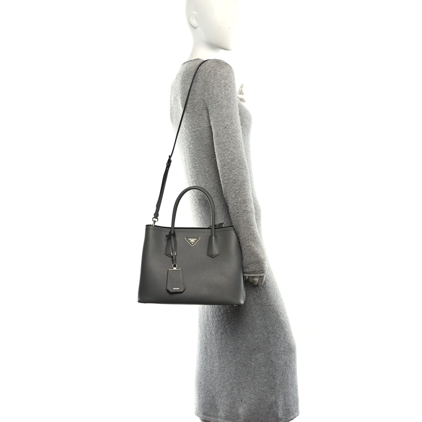 Saffiano Cuir Medium Double Bag Marmo