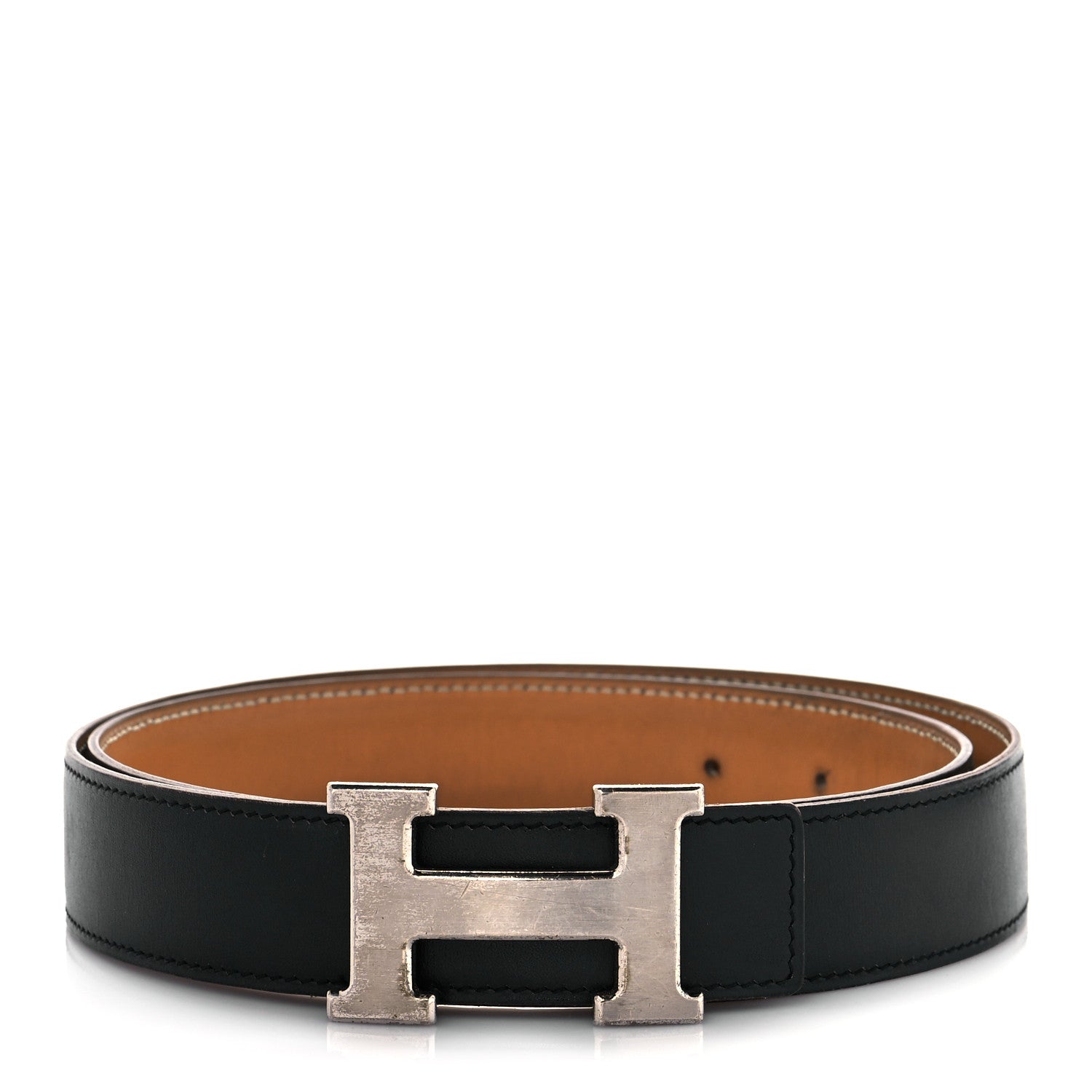 Hermes Box Chamonix 32mm H Belt 90 Black Gold 1 of 12