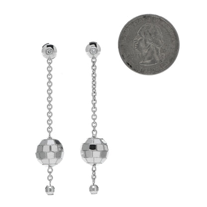Piaget 18K White Gold Diamond Disco Drop Earrings 2 of 4