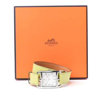 Hermes Stainless Steel Chevre Mysore 29mm Cape Cod Double Tour Quartz Watch Vert Anis 9 of 9