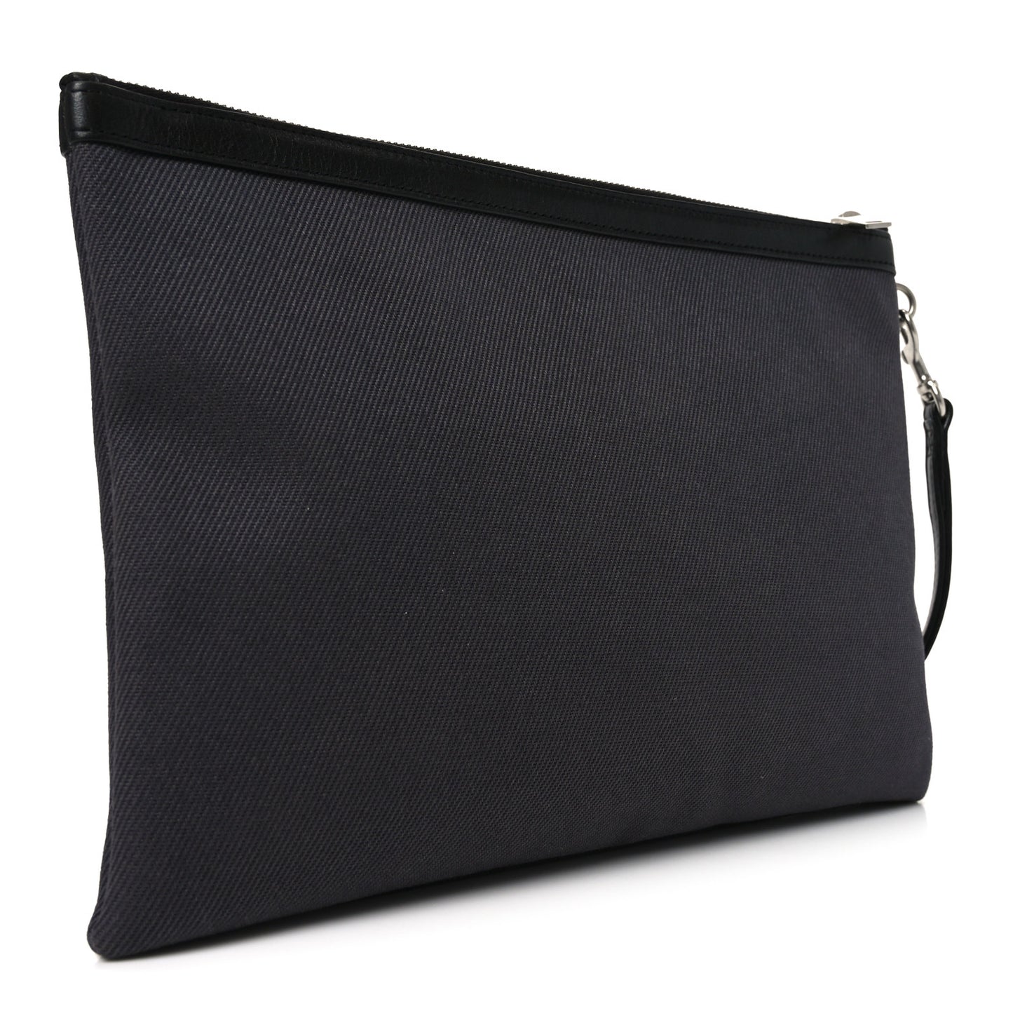 Linen Canvas Rive Gauche Zipped Pouch Black