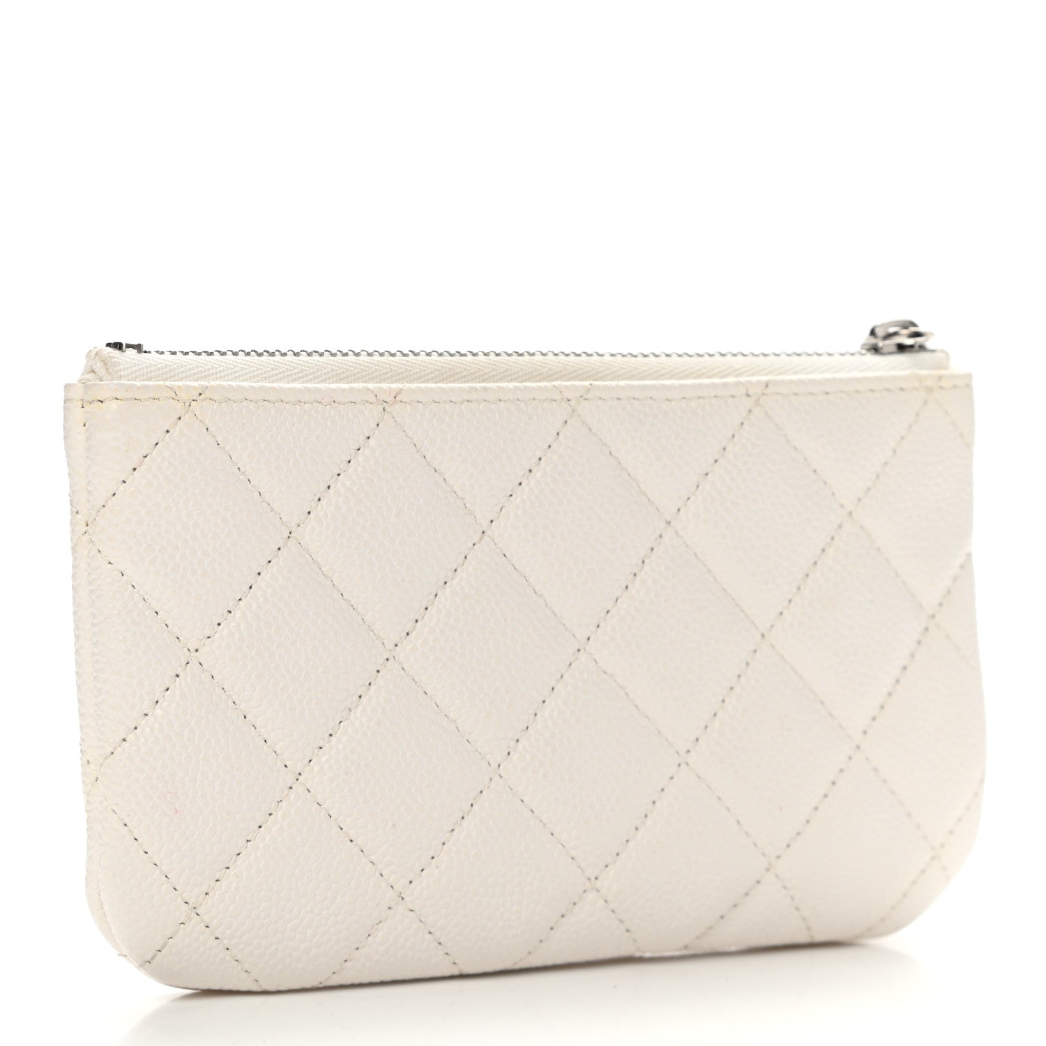 Chanel Caviar Quilted Small Cosmetic Case White 3 of 7