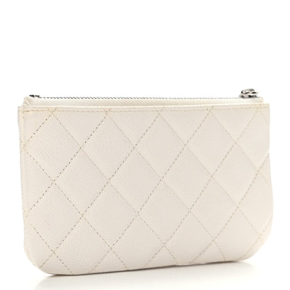 Chanel Caviar Quilted Small Cosmetic Case White 3 of 7