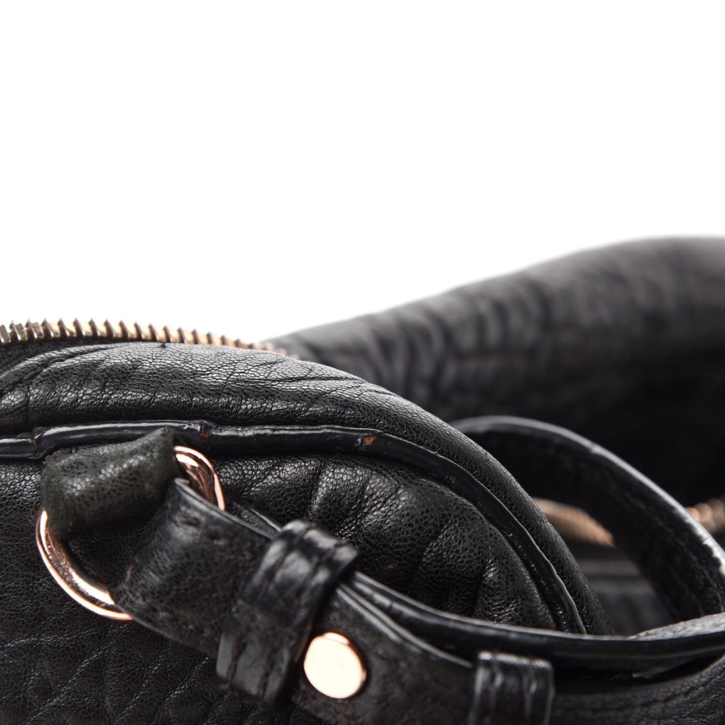 Pebbled Lambskin Rockie Black Gold Hardware