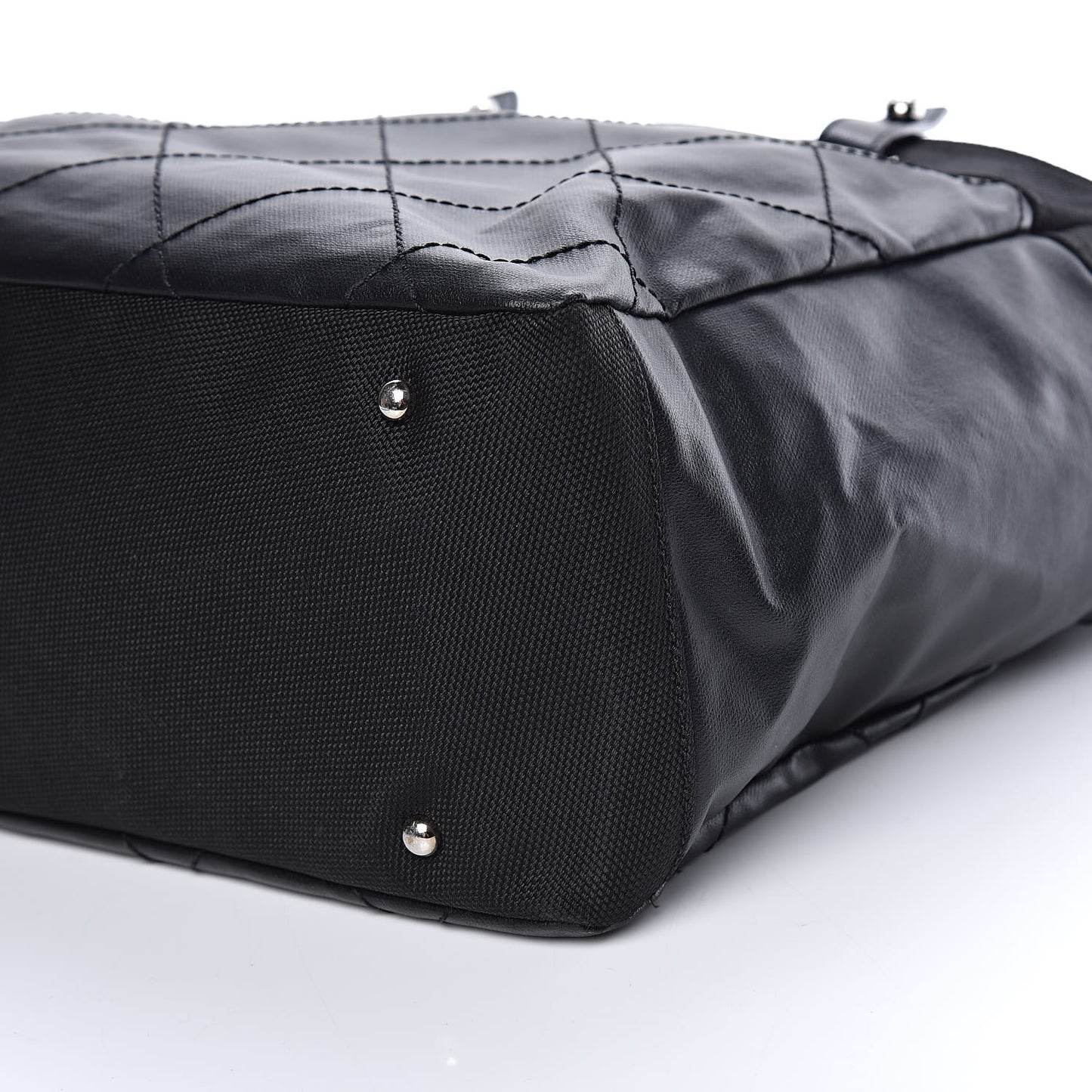 Coated Canvas Large Paris Biarritz Tote Black